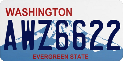 WA license plate AWZ6622