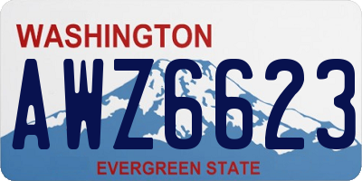 WA license plate AWZ6623