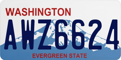WA license plate AWZ6624