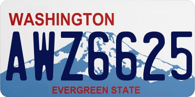 WA license plate AWZ6625