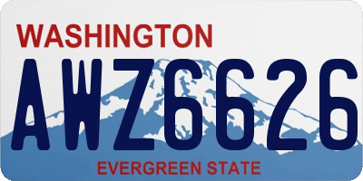 WA license plate AWZ6626