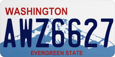 WA license plate AWZ6627