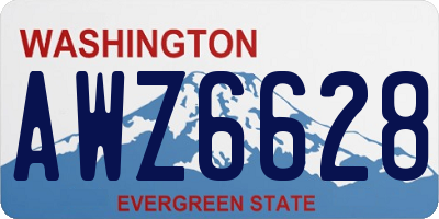 WA license plate AWZ6628