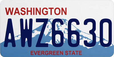 WA license plate AWZ6630