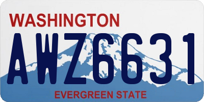 WA license plate AWZ6631