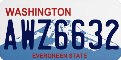WA license plate AWZ6632