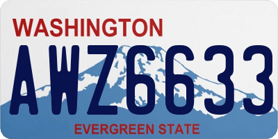 WA license plate AWZ6633