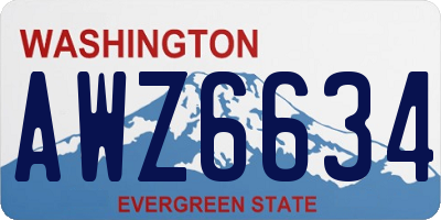 WA license plate AWZ6634