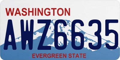 WA license plate AWZ6635