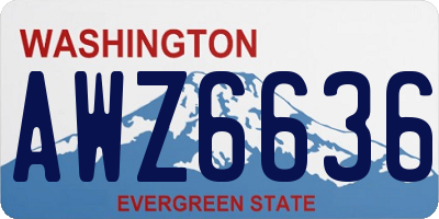 WA license plate AWZ6636