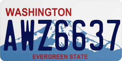 WA license plate AWZ6637