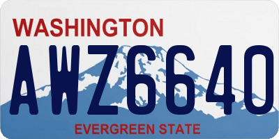 WA license plate AWZ6640