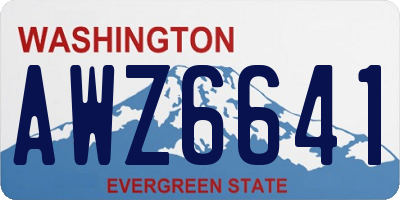 WA license plate AWZ6641
