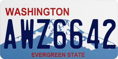 WA license plate AWZ6642