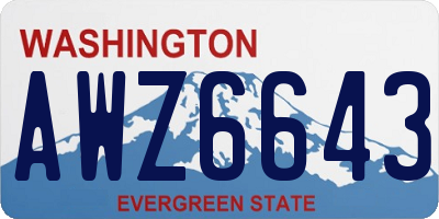 WA license plate AWZ6643