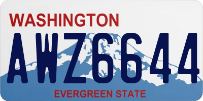 WA license plate AWZ6644