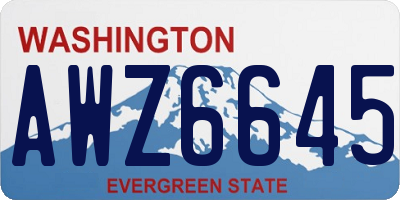 WA license plate AWZ6645