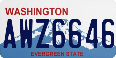 WA license plate AWZ6646