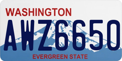 WA license plate AWZ6650