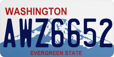 WA license plate AWZ6652