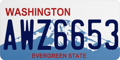 WA license plate AWZ6653