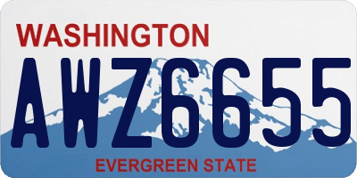 WA license plate AWZ6655