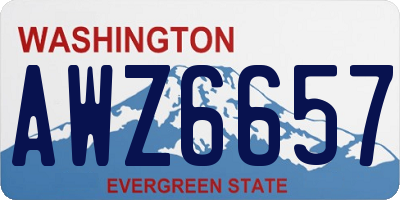 WA license plate AWZ6657