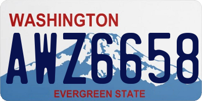 WA license plate AWZ6658