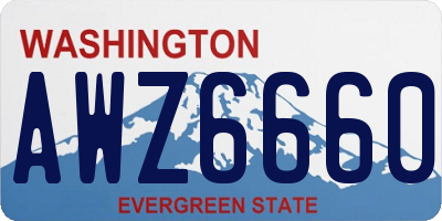 WA license plate AWZ6660