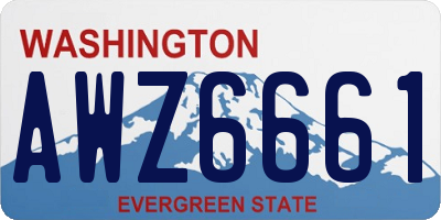 WA license plate AWZ6661