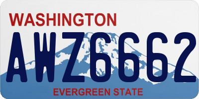 WA license plate AWZ6662