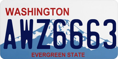 WA license plate AWZ6663