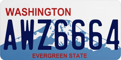 WA license plate AWZ6664