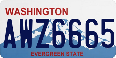 WA license plate AWZ6665