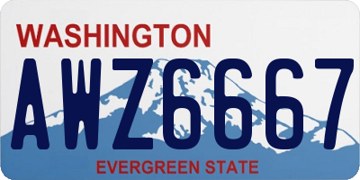 WA license plate AWZ6667