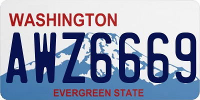 WA license plate AWZ6669