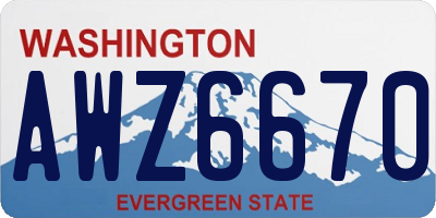 WA license plate AWZ6670