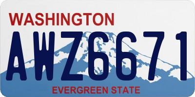 WA license plate AWZ6671