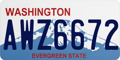 WA license plate AWZ6672