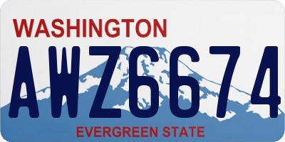 WA license plate AWZ6674