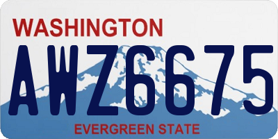 WA license plate AWZ6675