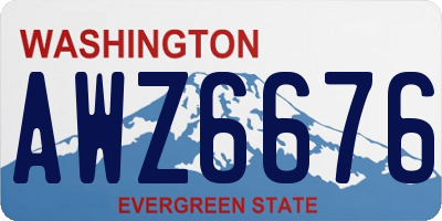 WA license plate AWZ6676