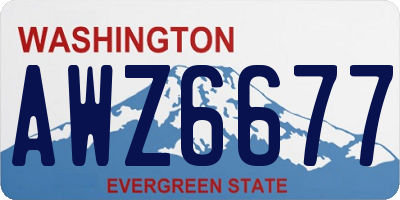 WA license plate AWZ6677