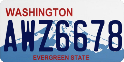 WA license plate AWZ6678