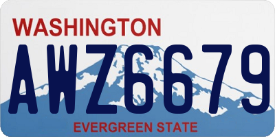 WA license plate AWZ6679