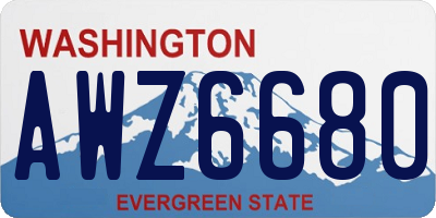 WA license plate AWZ6680