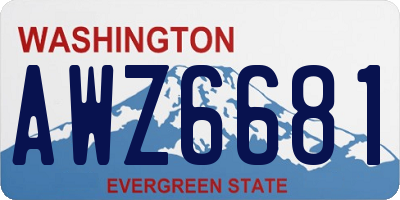 WA license plate AWZ6681