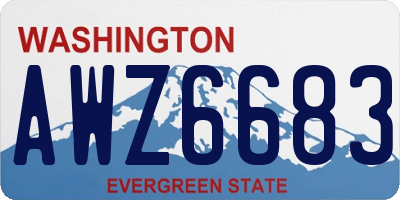 WA license plate AWZ6683