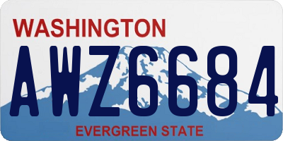 WA license plate AWZ6684