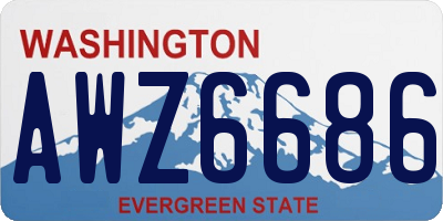 WA license plate AWZ6686